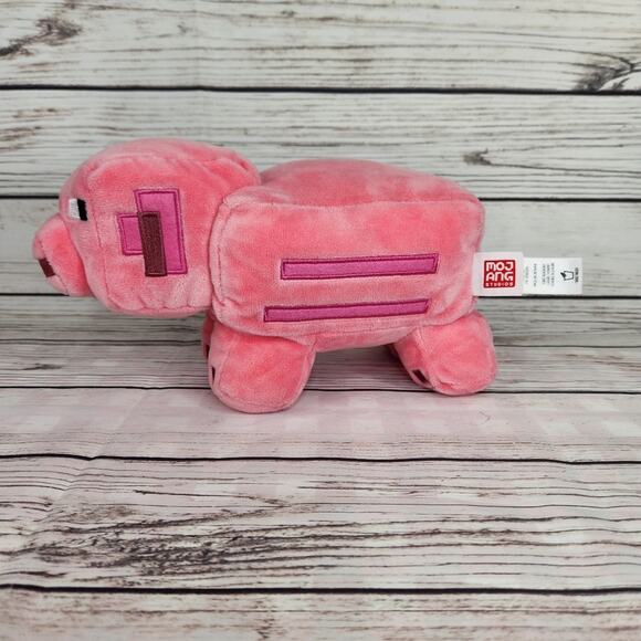 Minecraft Pink Pig Plush 9in Pixelated Stuffed Soft Mattel Collectible - Picture 2 of 8
